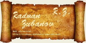 Radman Zubanov vizit kartica
